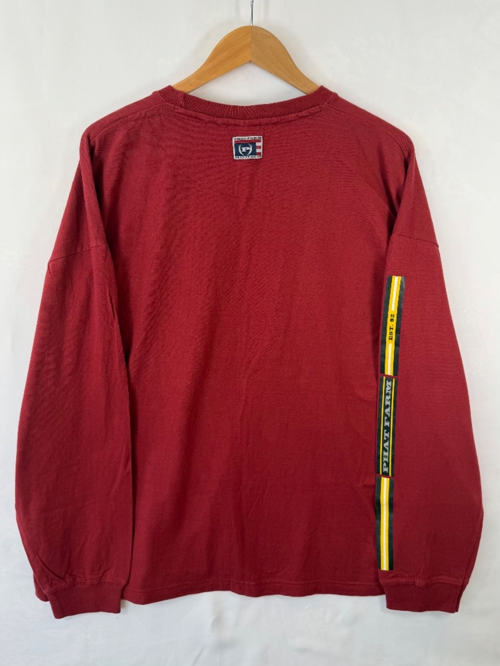 Y2K VTG Phat Farm Men's XXL Maroon Loungewear Long Sleeve T-shirt - Picture 6 of 8